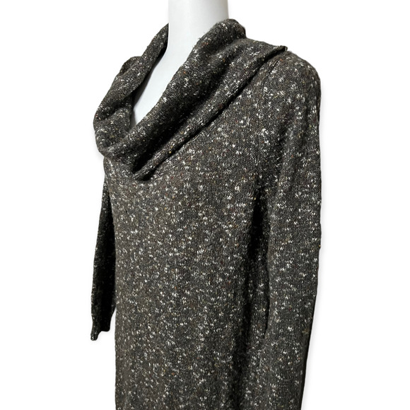 Max Studio Marled Brown Cowl Neck Knit Sweater Dress Long Sleeve Size Medium - Picture 4 of 12